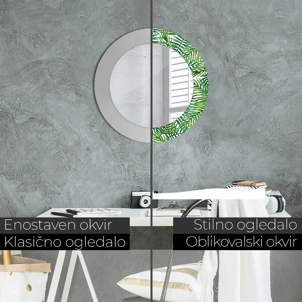 Tropická dlaň Okrúhle dekoračné zrkadlo