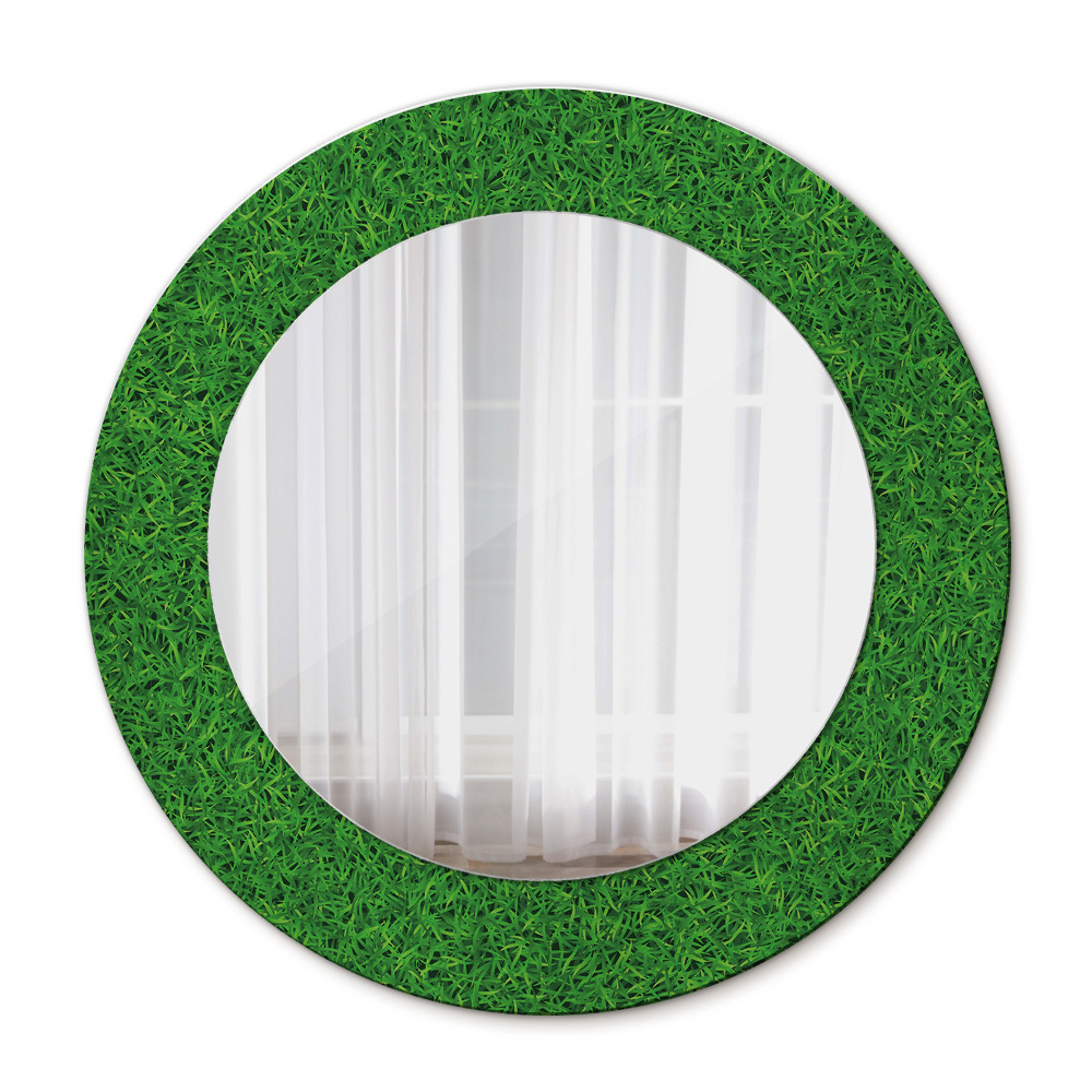 zelená tráva Okrúhle dekoračné zrkadlo