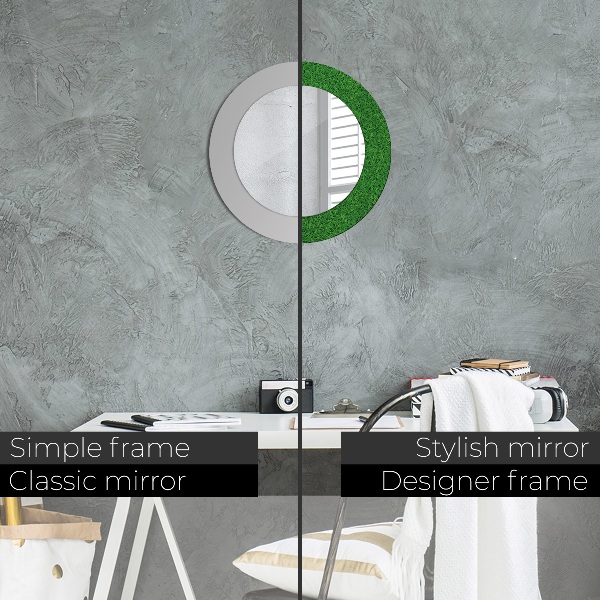 zelená tráva Okrúhle dekoračné zrkadlo