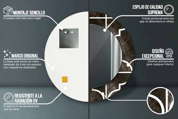 Starožitné dlaždice Okrúhle dekoračné zrkadlo