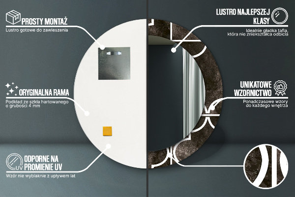 Starožitné dlaždice Okrúhle dekoračné zrkadlo