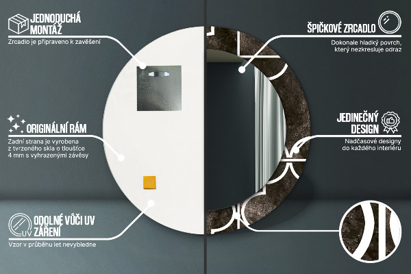 Starožitné dlaždice Okrúhle dekoračné zrkadlo