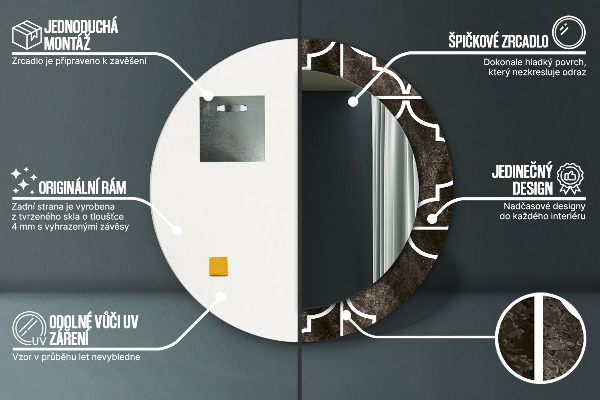Starožitné dlaždice Okrúhle dekoračné zrkadlo