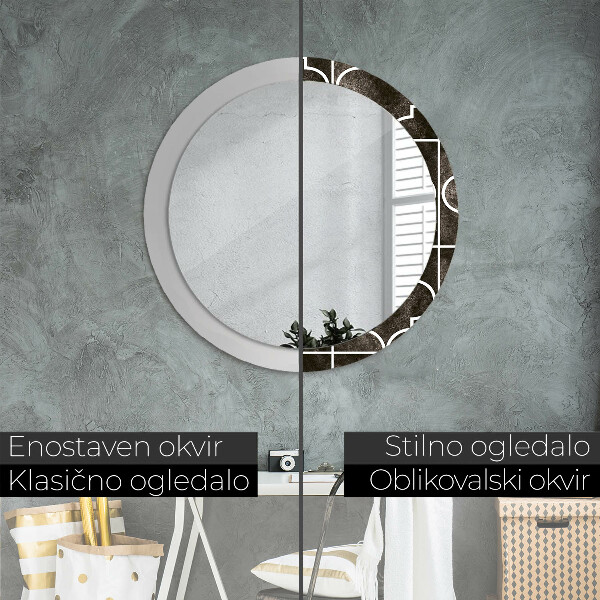 Starožitné dlaždice Okrúhle dekoračné zrkadlo