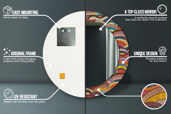 Čechá ozdoba Okrúhle dekoračné zrkadlo