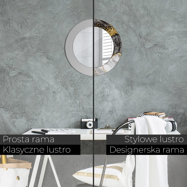 Mramor a zlato Okrúhle dekoračné zrkadlo