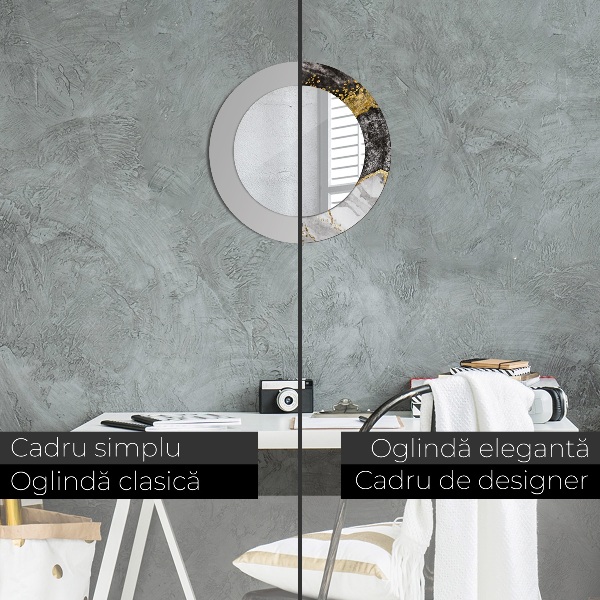 Mramor a zlato Okrúhle dekoračné zrkadlo