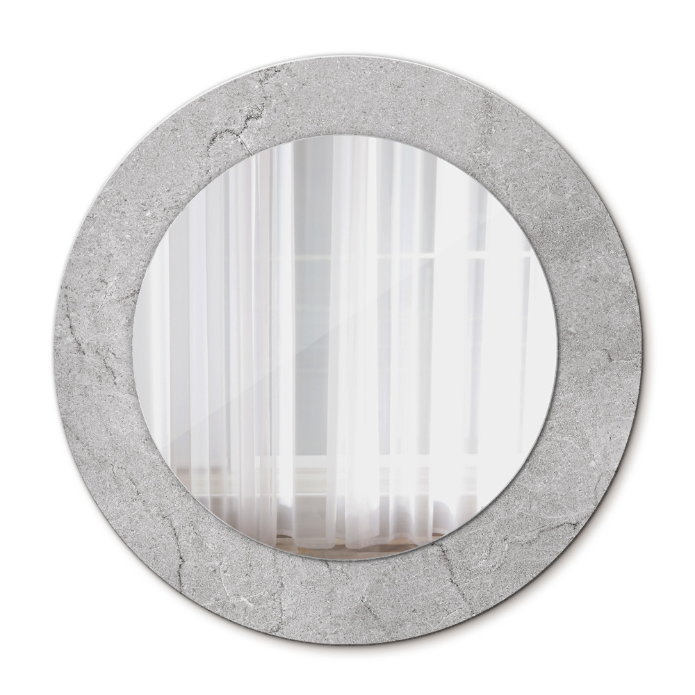 Šedý cement Okrúhle zrkadlo s motívom
