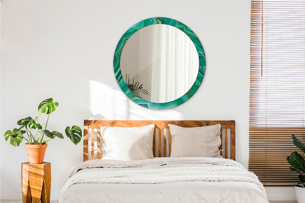 Mramor z achátu Okrúhle dekoračné zrkadlo na stenu