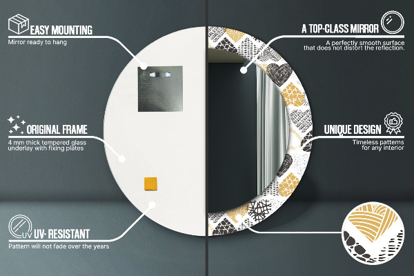 Srdcia Doodle Okrúhle dekoračné zrkadlo