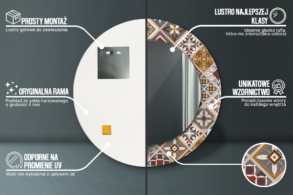 Turecký vzor Okrúhle zrkadlo s motívom