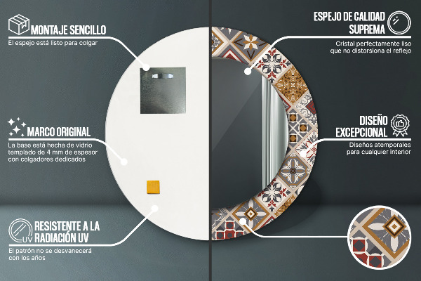 Turecký vzor Okrúhle zrkadlo s motívom