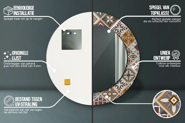 Turecký vzor Okrúhle zrkadlo s motívom