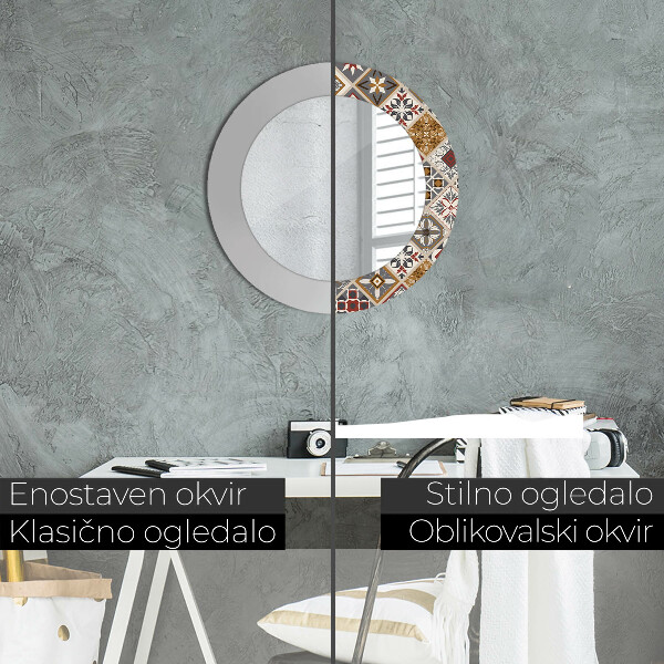 Turecký vzor Okrúhle zrkadlo s motívom