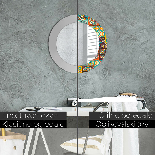 Arabský vzor Okrúhle zrkadlo s motívom