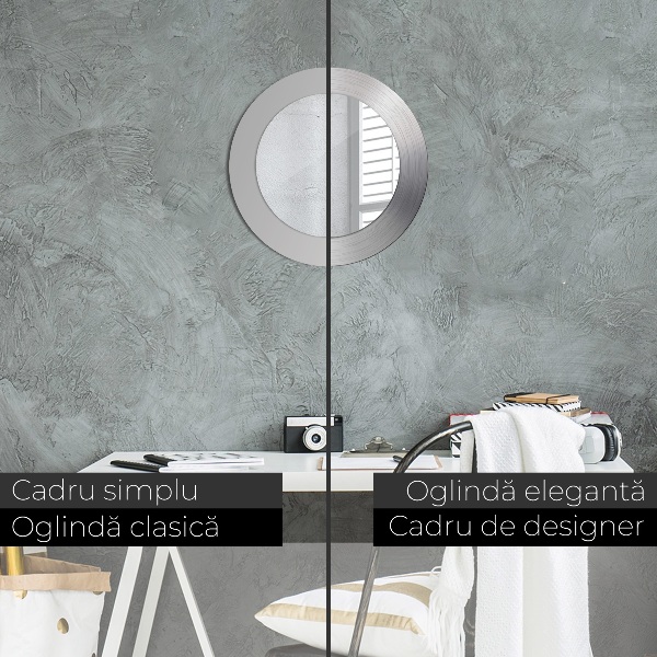 Lesklá oceľ Okrúhle dekoračné zrkadlo