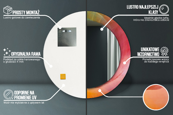 Hypnotická špirála Okrúhle dekoračné zrkadlo na stenu