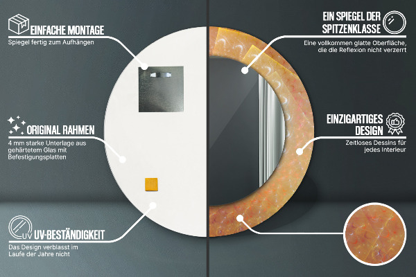 Špirálová abstrakcia Okrúhle dekoračné zrkadlo