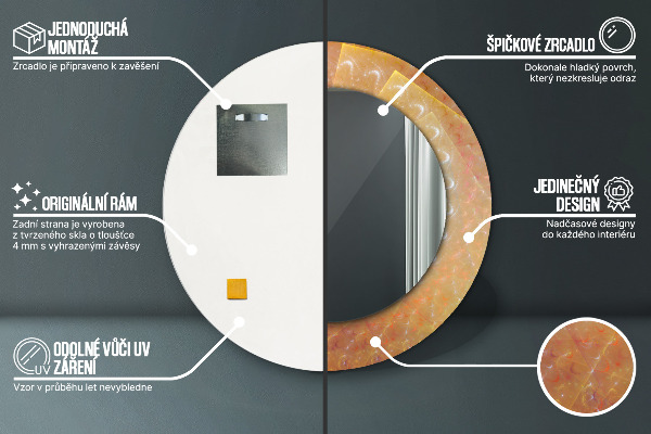 Špirálová abstrakcia Okrúhle dekoračné zrkadlo
