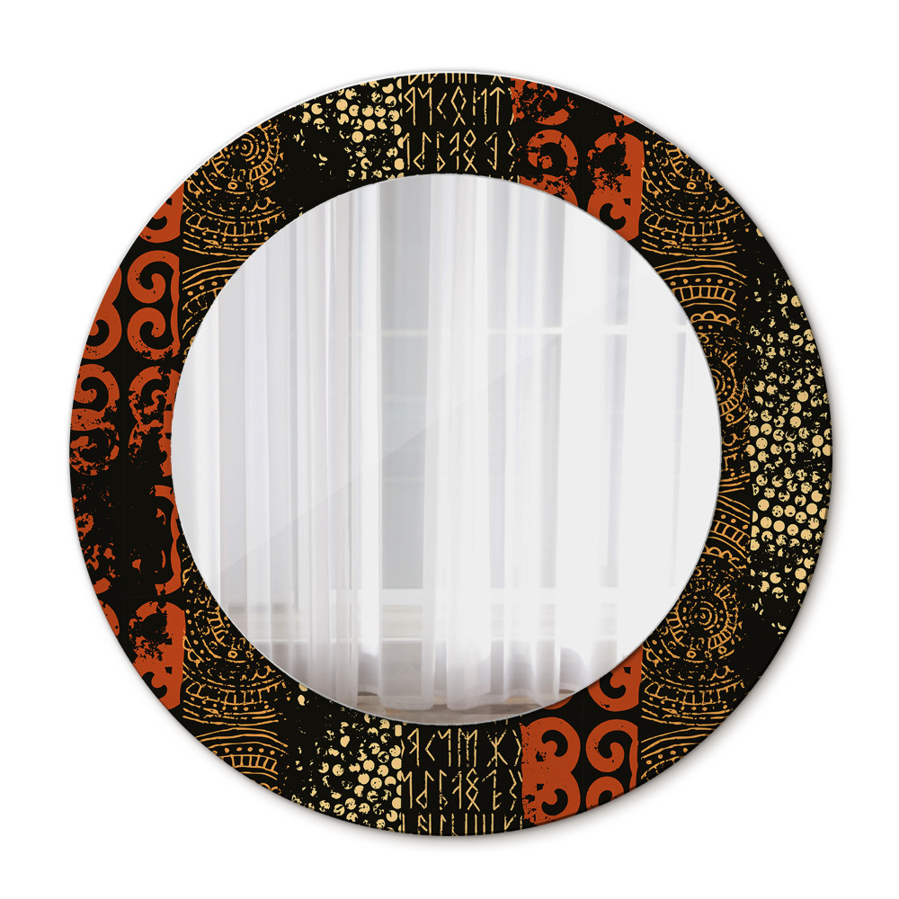 Grunge abstraktný vzor Okrúhle dekoračné zrkadlo na stenu