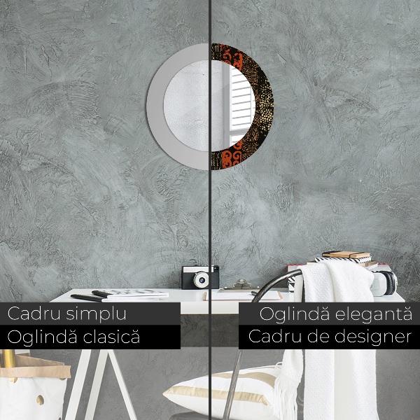 Grunge abstraktný vzor Okrúhle dekoračné zrkadlo na stenu