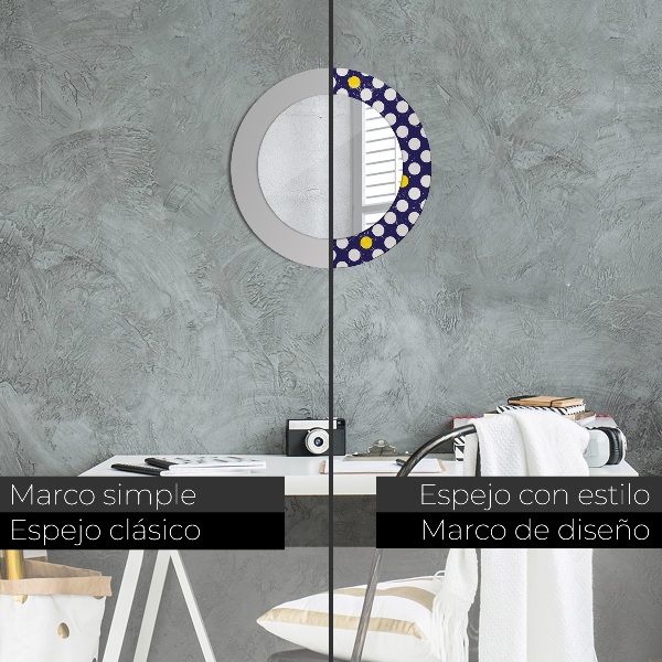 Retro bodky Okrúhle dekoračné zrkadlo na stenu