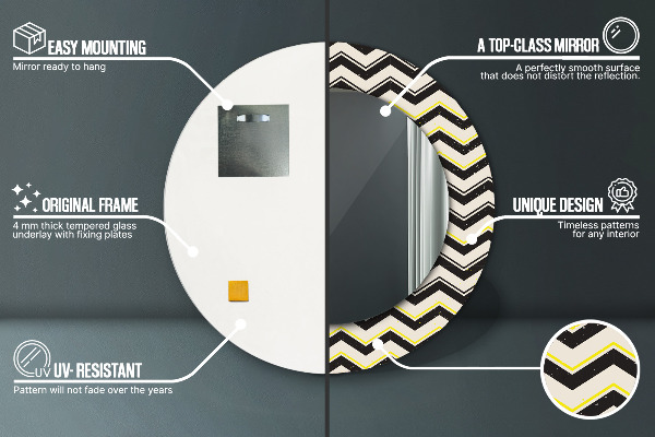 Kľukatý vzor Okrúhle zrkadlo s motívom