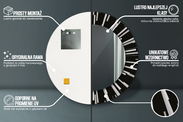 Zloženie Okrúhle zrkadlo s motívom