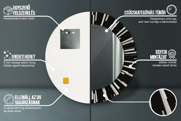 Zloženie Okrúhle zrkadlo s motívom