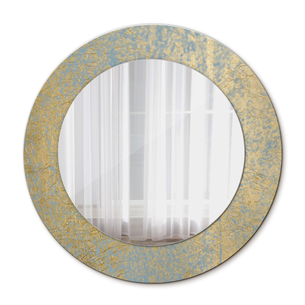 Textúra zlata Okrúhle dekoračné zrkadlo