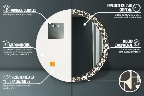 Abstraktná typografia Okrúhle dekoračné zrkadlo