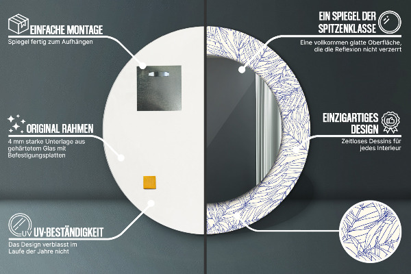 Tropický počítač dlane Okrúhle dekoračné zrkadlo