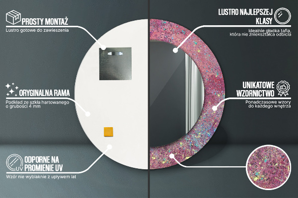 Festival farieb Okrúhle dekoračné zrkadlo na stenu