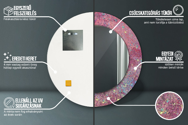 Festival farieb Okrúhle dekoračné zrkadlo na stenu