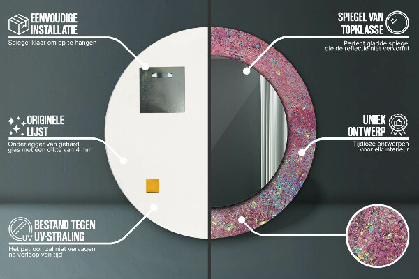 Festival farieb Okrúhle dekoračné zrkadlo na stenu