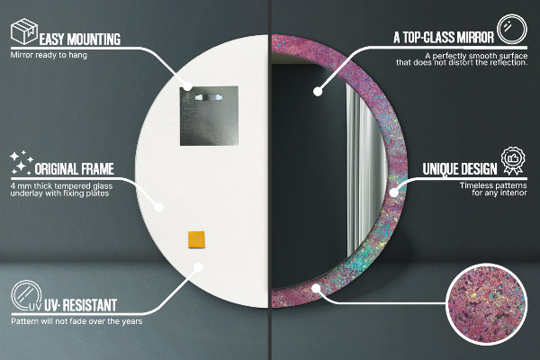 Festival farieb Okrúhle dekoračné zrkadlo na stenu