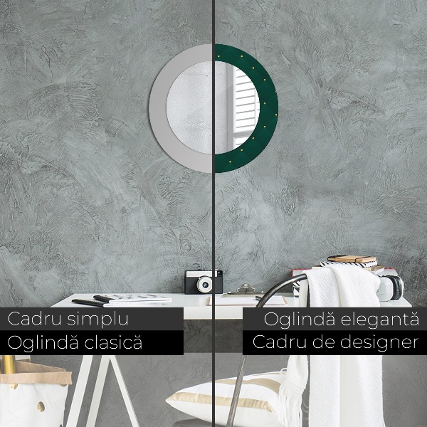 Zelená luxusná šablóna Okrúhle zrkadlo s motívom