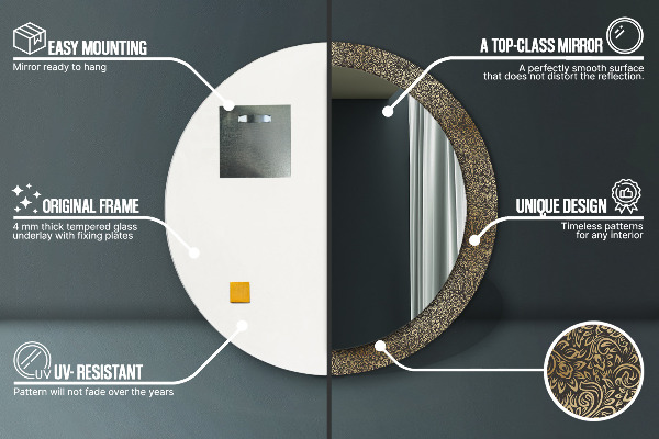 Zlaté ozdoby Okrúhle zrkadlo s motívom