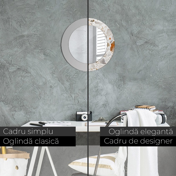 Lastrické pozadie Okrúhle zrkadlo s motívom