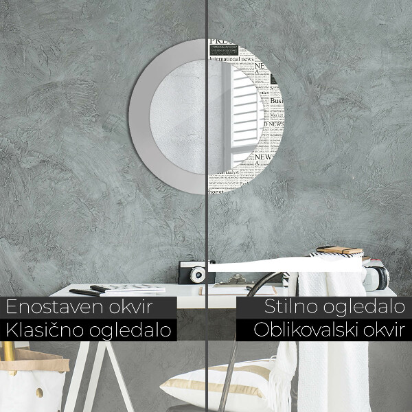 Vzor z novín Okrúhle dekoračné zrkadlo na stenu