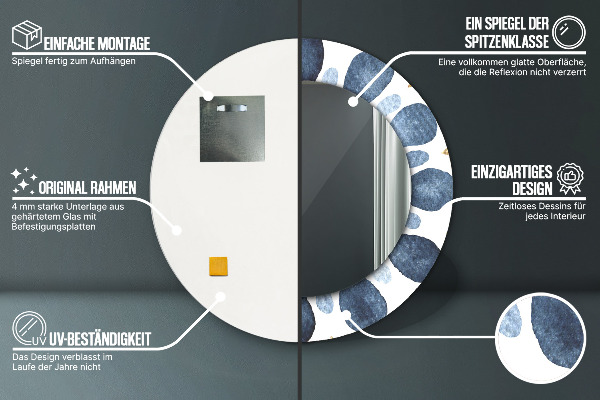 Mesiac Mandala Okrúhle dekoračné zrkadlo