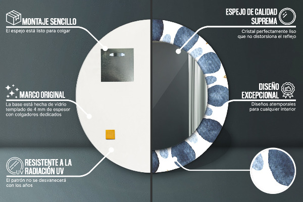Mesiac Mandala Okrúhle dekoračné zrkadlo