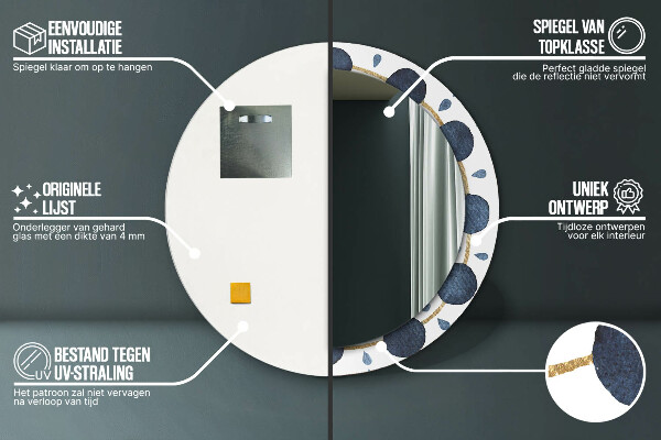 Mesiac Mandala Okrúhle dekoračné zrkadlo