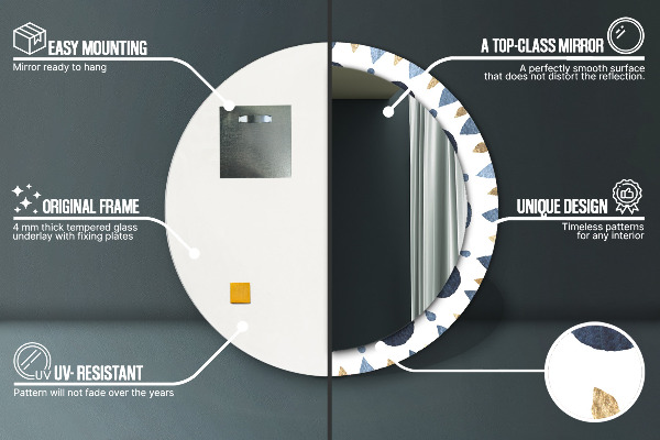Mesiac Mandala Okrúhle dekoračné zrkadlo
