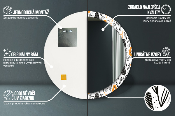 Papai Okrúhle dekoračné zrkadlo