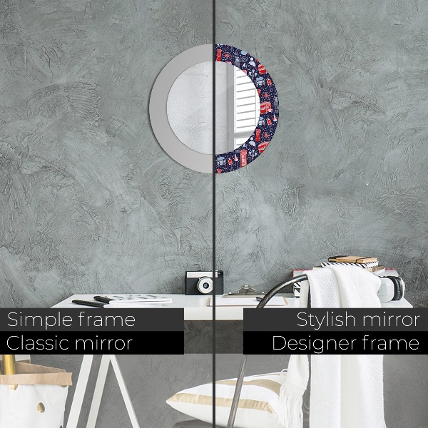 Londýnsky symbol Okrúhle dekoračné zrkadlo na stenu