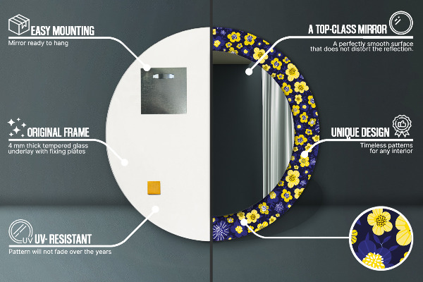 Sladké malé kvety Okrúhle dekoračné zrkadlo