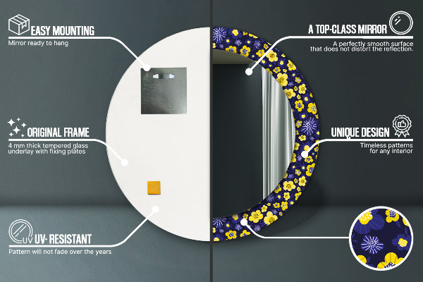 Sladké malé kvety Okrúhle dekoračné zrkadlo