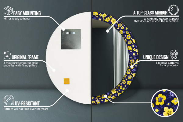 Sladké malé kvety Okrúhle dekoračné zrkadlo