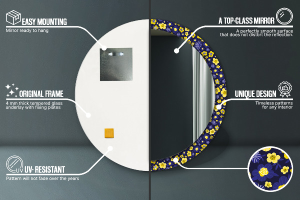 Sladké malé kvety Okrúhle dekoračné zrkadlo